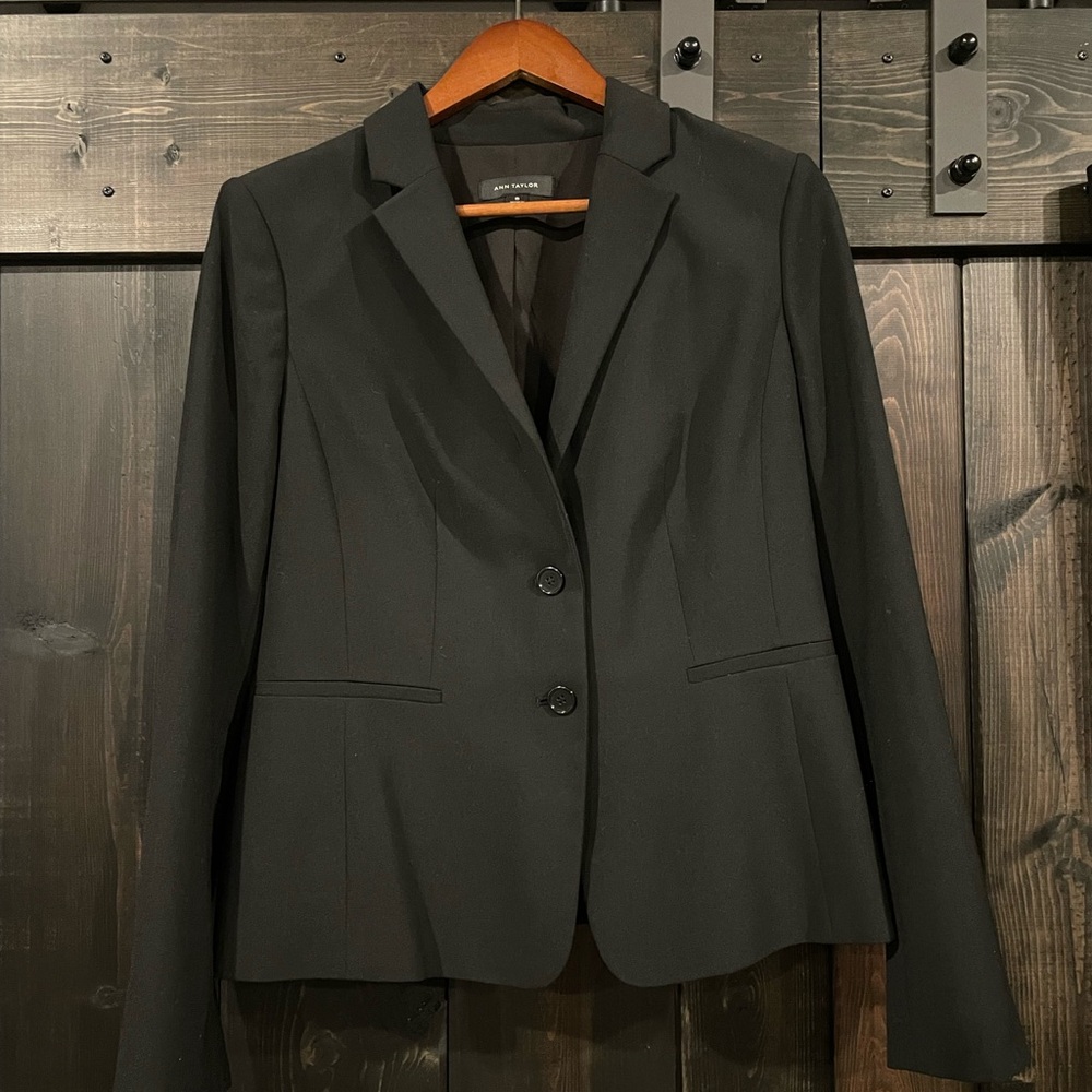 Ann Taylor Black Blazer Tailored Suit Jacket